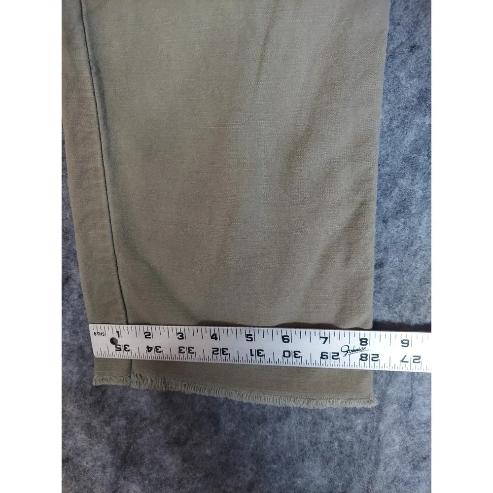 Rag And Bone Pants Women 24 Green Olive Military Raw Hem Soft Cotton Flared Boho